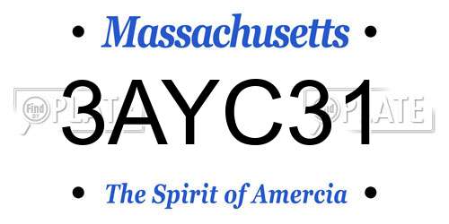 3AYC31 Massachusetts License Plate