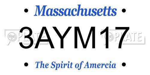 3AYM17 Massachusetts License Plate