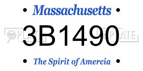 3B1490 Massachusetts License Plate