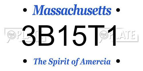 3B15T1 Massachusetts License Plate