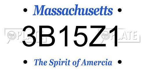 3B15Z1 Massachusetts License Plate