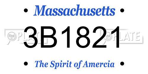 3B1821 Massachusetts License Plate