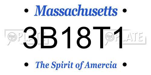 3B18T1 Massachusetts License Plate