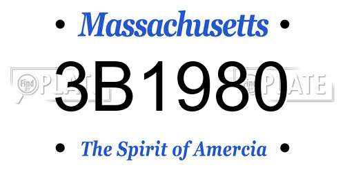 3B1980 Massachusetts License Plate