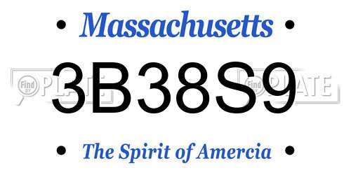 3B38S9 Massachusetts License Plate