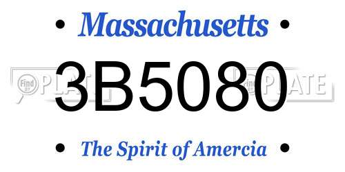 3B5080 Massachusetts License Plate