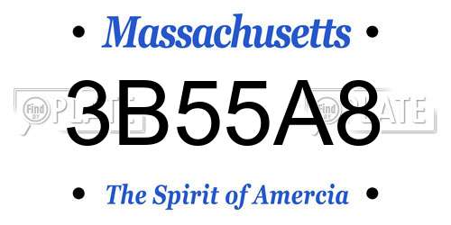 3B55A8 Massachusetts License Plate