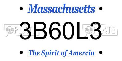 3B60L3 Massachusetts License Plate