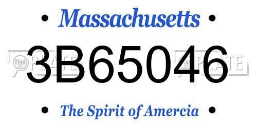 3B65046 Massachusetts License Plate