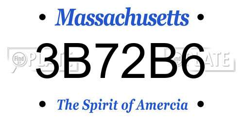 3B72B6 Massachusetts License Plate