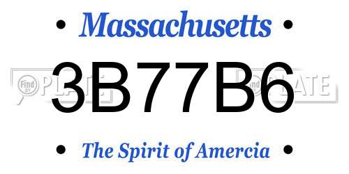 3B77B6 Massachusetts License Plate