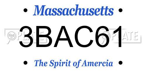 3BAC61 Massachusetts License Plate