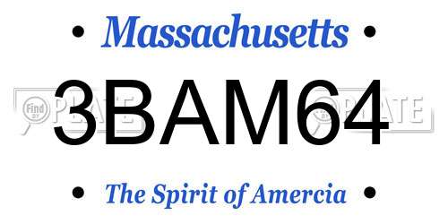 3BAM64 Massachusetts License Plate