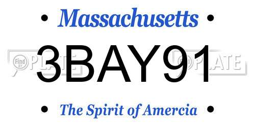 3BAY91 Massachusetts License Plate