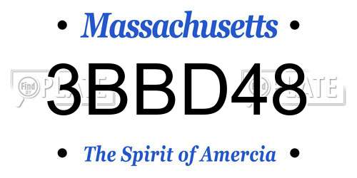 3BBD48 Massachusetts License Plate
