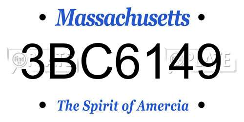 3BC6149 Massachusetts License Plate