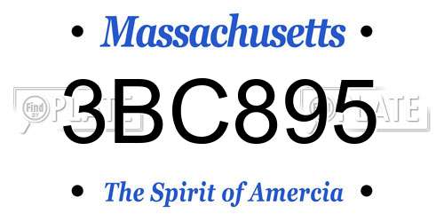 3BC895 Massachusetts License Plate