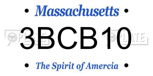 3BCB10 Massachusetts License Plate