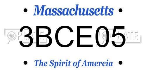 3BCE05 Massachusetts License Plate