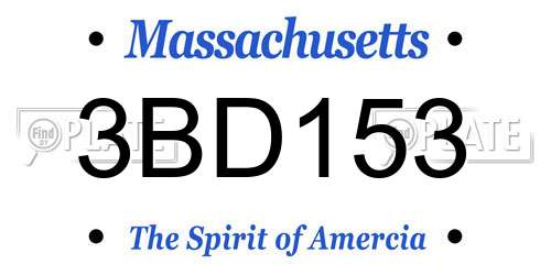 3BD153 Massachusetts License Plate