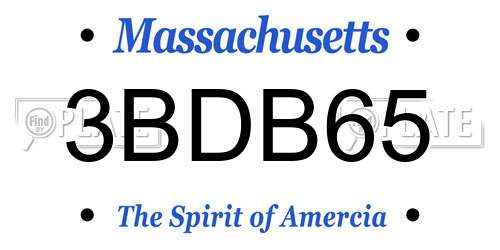 3BDB65 Massachusetts License Plate