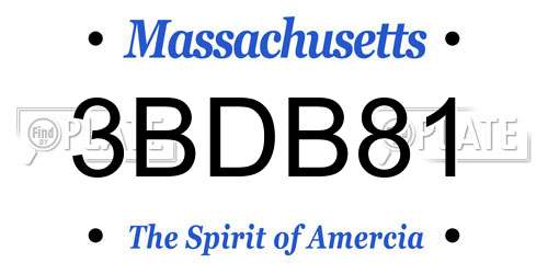 3BDB81 Massachusetts License Plate