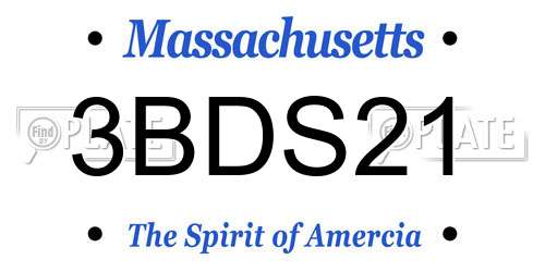 3BDS21 Massachusetts License Plate