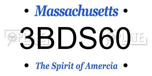 3BDS60 Massachusetts License Plate