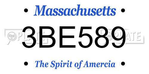 3BE589 Massachusetts License Plate