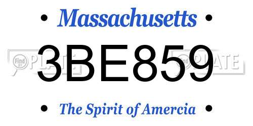 3BE859 Massachusetts License Plate
