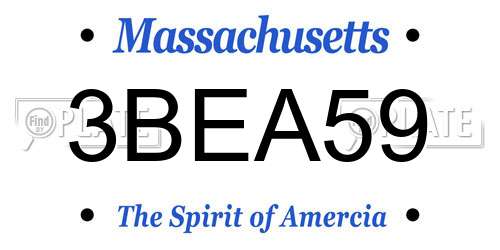 3BEA59 Massachusetts License Plate