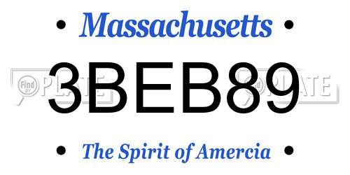 3BEB89 Massachusetts License Plate