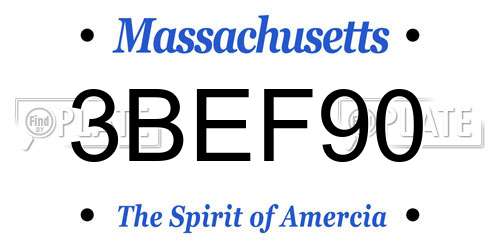 3BEF90 Massachusetts License Plate
