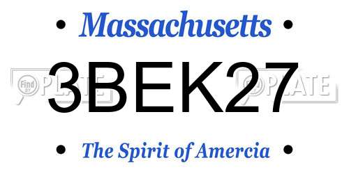 3BEK27 Massachusetts License Plate