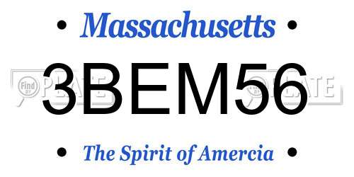 3BEM56 Massachusetts License Plate