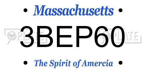 3BEP60 Massachusetts License Plate