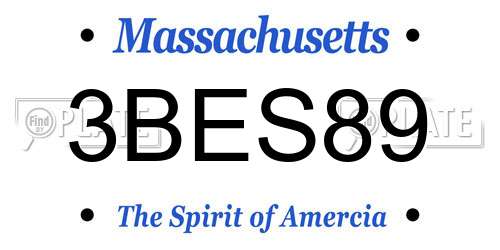 3BES89 Massachusetts License Plate
