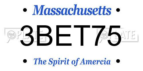3BET75 Massachusetts License Plate