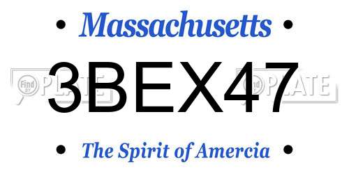 3BEX47 Massachusetts License Plate