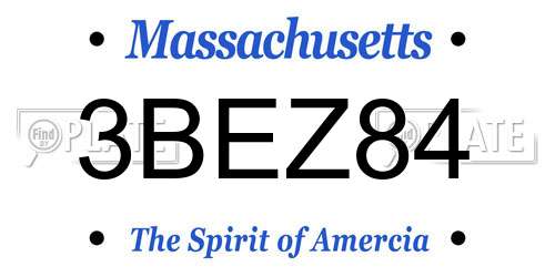 3BEZ84 Massachusetts License Plate