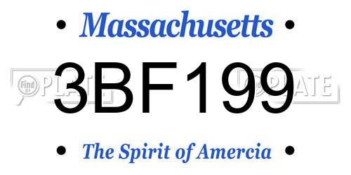 3BF199 Massachusetts License Plate