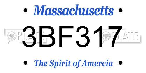 3BF317 Massachusetts License Plate