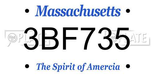 3BF735 Massachusetts License Plate