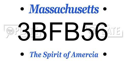 3BFB56 Massachusetts License Plate
