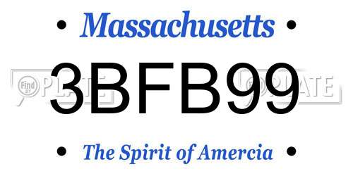 3BFB99 Massachusetts License Plate