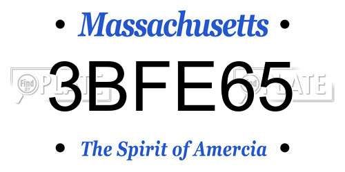 3BFE65 Massachusetts License Plate