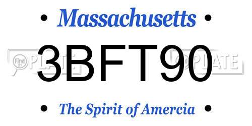 3BFT90 Massachusetts License Plate
