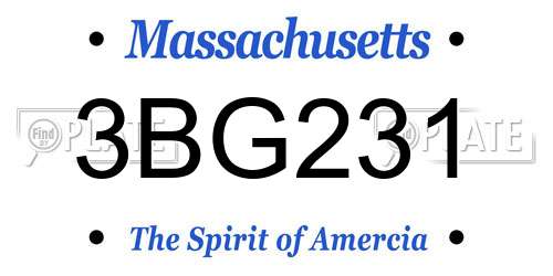 3BG231 Massachusetts License Plate
