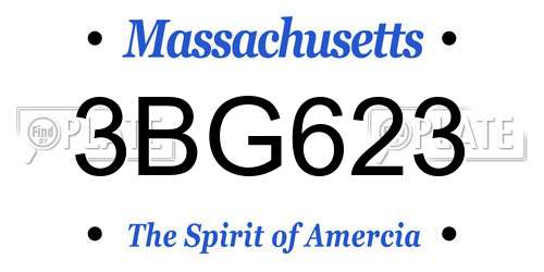 3BG623 Massachusetts License Plate