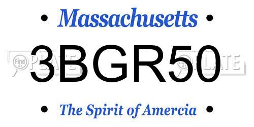 3BGR50 Massachusetts License Plate